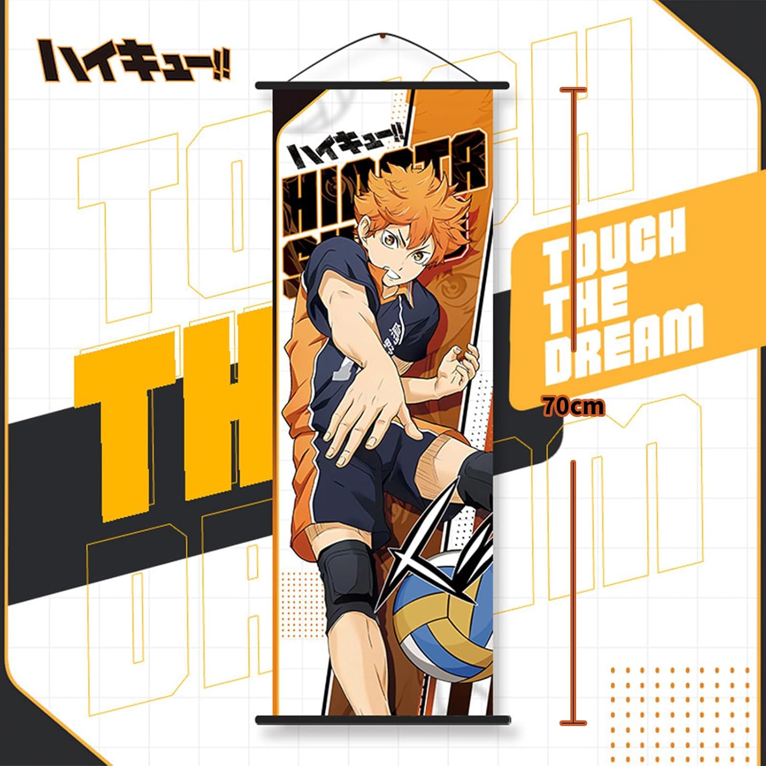 Haikyuu Hinata Shoyo Goods Karuno High School Lucky Bag Set Badge Acrylic Stand Wall Mount Birthday Present Gift (A)
