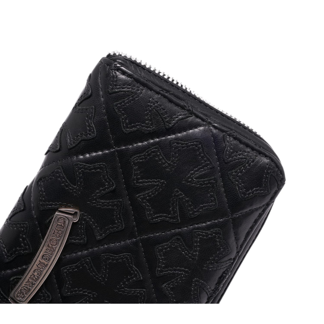 CHROME HEARTS 'QUILTED CEMETERY CROSS' LONG WALLET