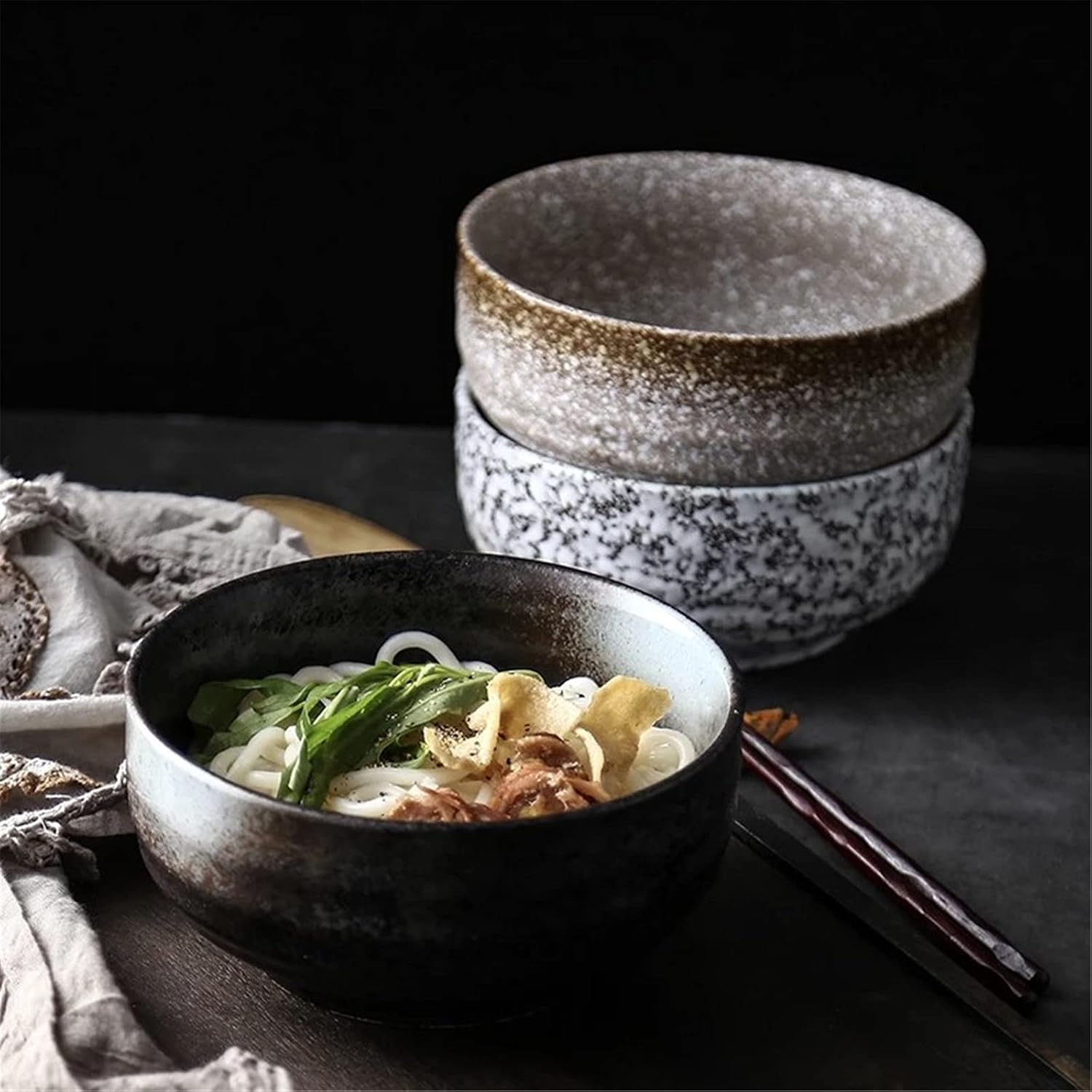 食器 うどん そば ラーメンボウル大型家庭用ボウルヌードルスープボウルインスタントヌードルボウル 飲食店 ラーメン 業務用 (色 : 褐色, Size : One size)