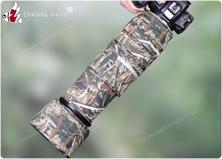 CHASING BIRDS Camouflage Waterproof Lens Coat for CANON RF 100-500mm F4.5-7.1 L IS USM Rainproof Lens Protective Cover (ASI)