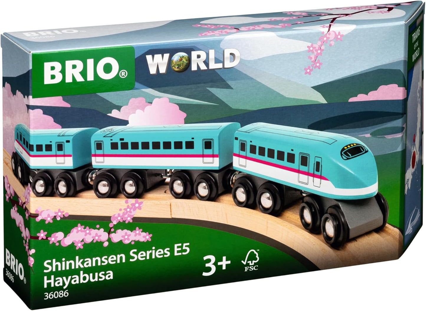 Brio (ブリオ) World Railway Series Shinkansen E5 Hayabusa 36086, Suitable for Ages 3 and Up, [Toy, Toy Vehicle, Wooden Toy, Train, Locomotive, Vehicle, Electric Vehicle, Gift (Birthday/Christmas)]