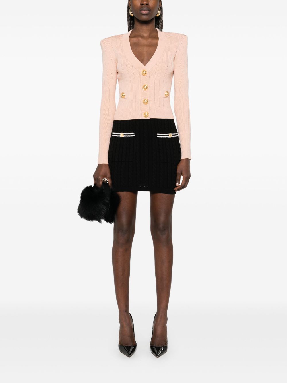 Balmainボタン付きVネックカーディガン - Image 3