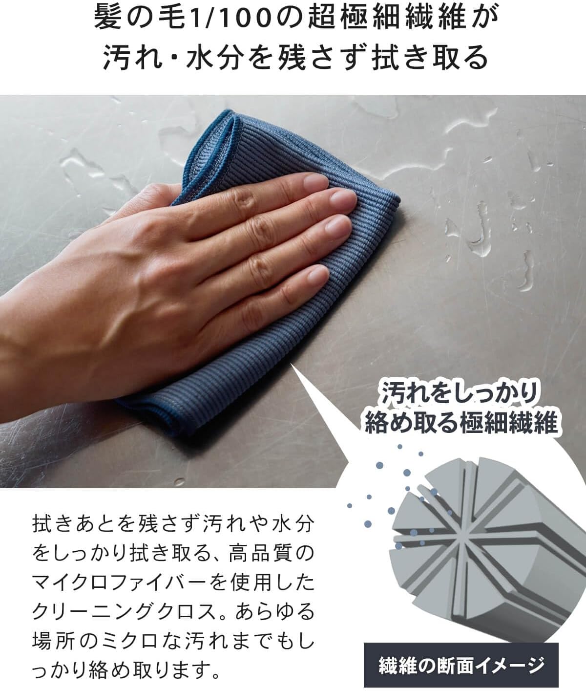 Dish Towel, Cleaning Cloth, Wipe Clean Wipe, Kitchen Towel, Set of 2, 11.8 x 7.9 inches (30 x 20 cm), Made in Japan, Professional Specifications, Grease Stain Cloth, Microfiber, Kitchen,