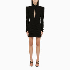 Alessandra Rich 弓付きのアレッサンドラリッチブラックシルクシャツ - Image 3