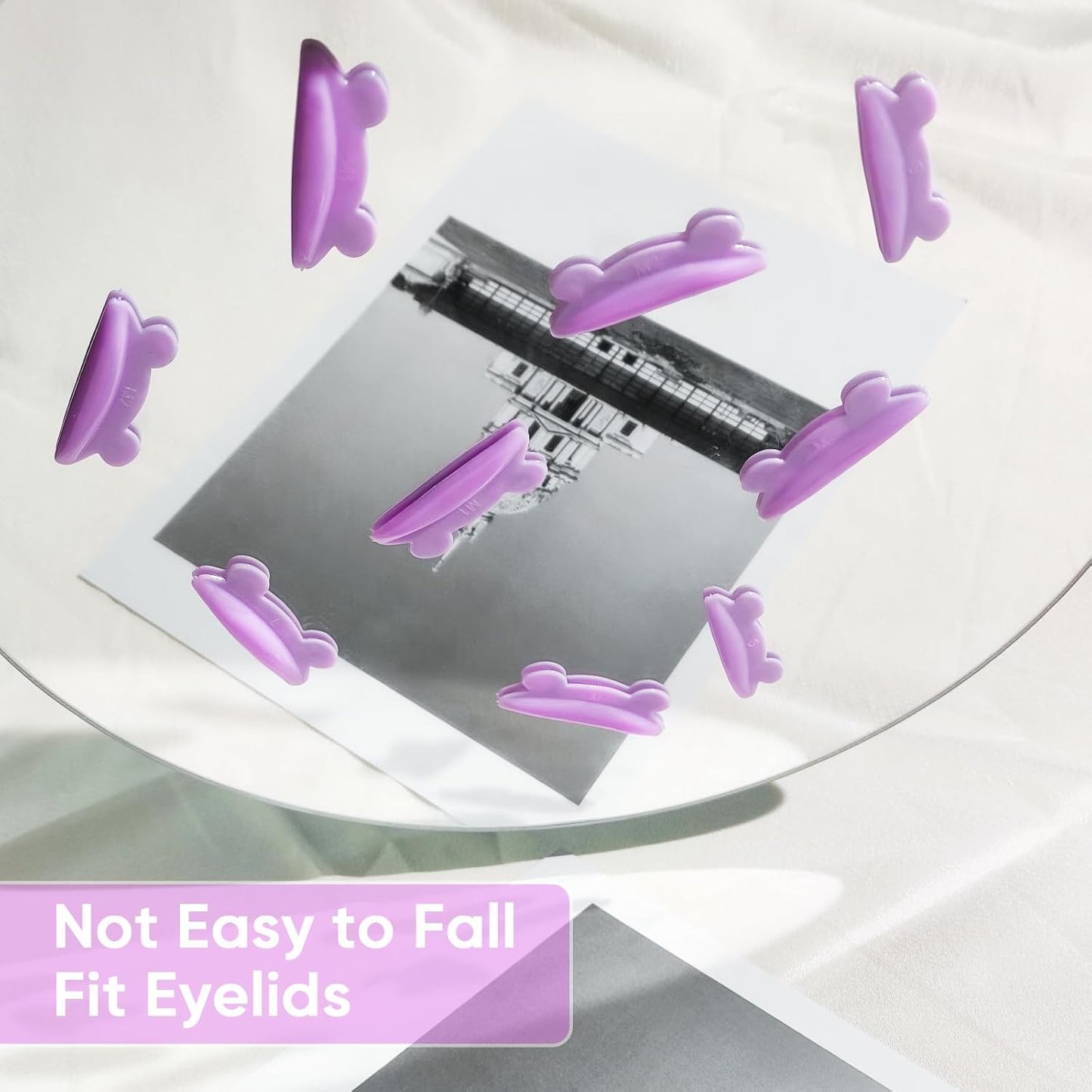 Libeauty Eyelash Perm Pad Cute Mouse Shaped Reusable Eyelash Lift Shield Self Adhesive Super Soft Eyelash Perm Rod 10pcs/5 Sizes Eyelash Perm Tool