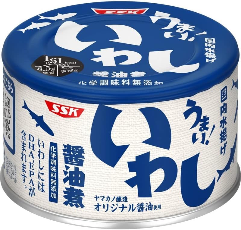 SSK Shimizu Foods Delicious! Soy Sauce-Braised Sardines 150g x 6 pc(s)