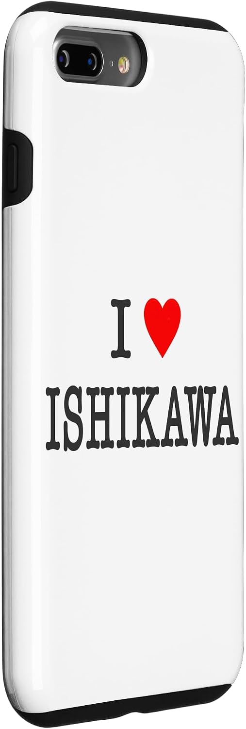 アイラブ・ISHIKAWA 石川（I Love ハート）【47都道府県】ジモT ティ 地元愛 旅行 グッズ お土産 面白 スマホケース iPhone 7 Plus/8 Plus 用