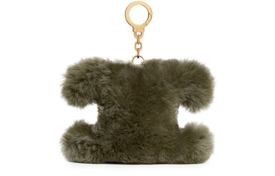 CELINE Triomphe pom-pom charm in shearling and calfskin - Image 3