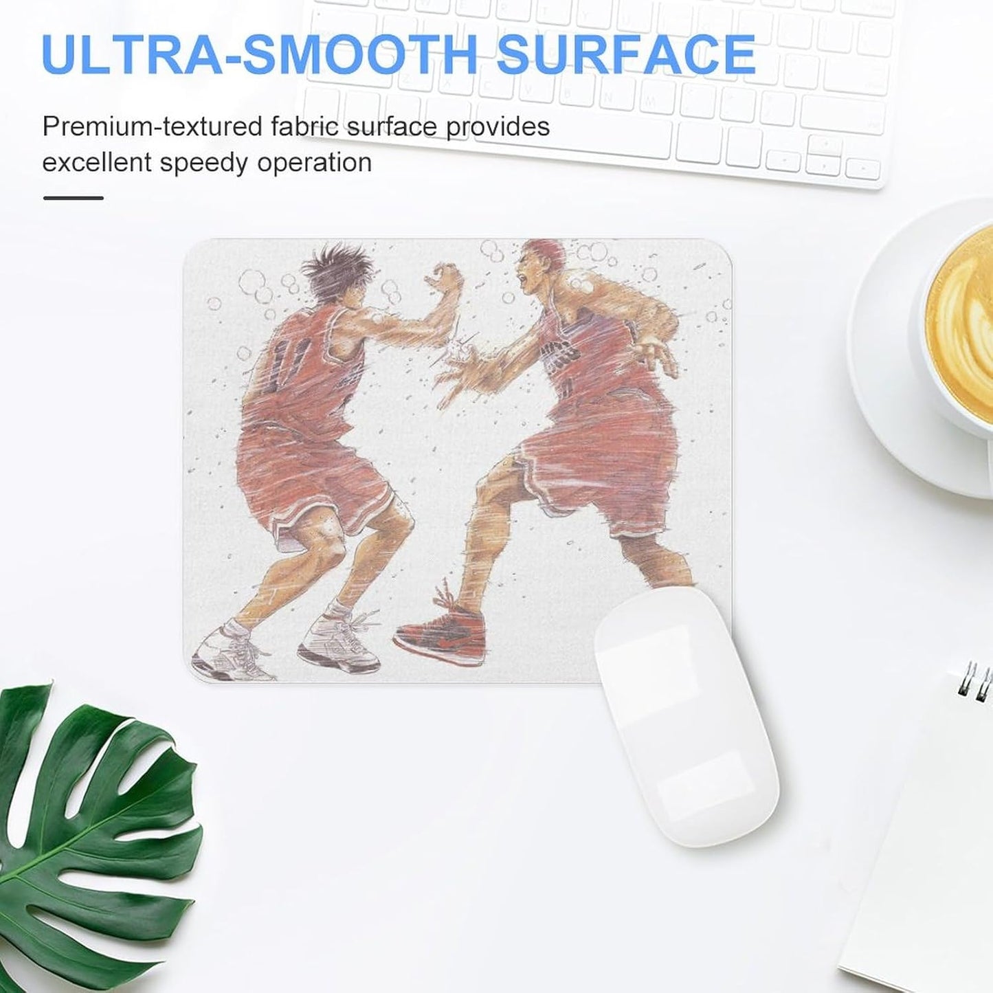 Slam Dunk Mouse Pad Gaming Mouse Pad Cartoon Desktop Supplies Mouse Pad Gaming Rubber Waterproof Clean Easy for Office Home Gaming (Black) 18*22cm/20*25cm/25*30cm