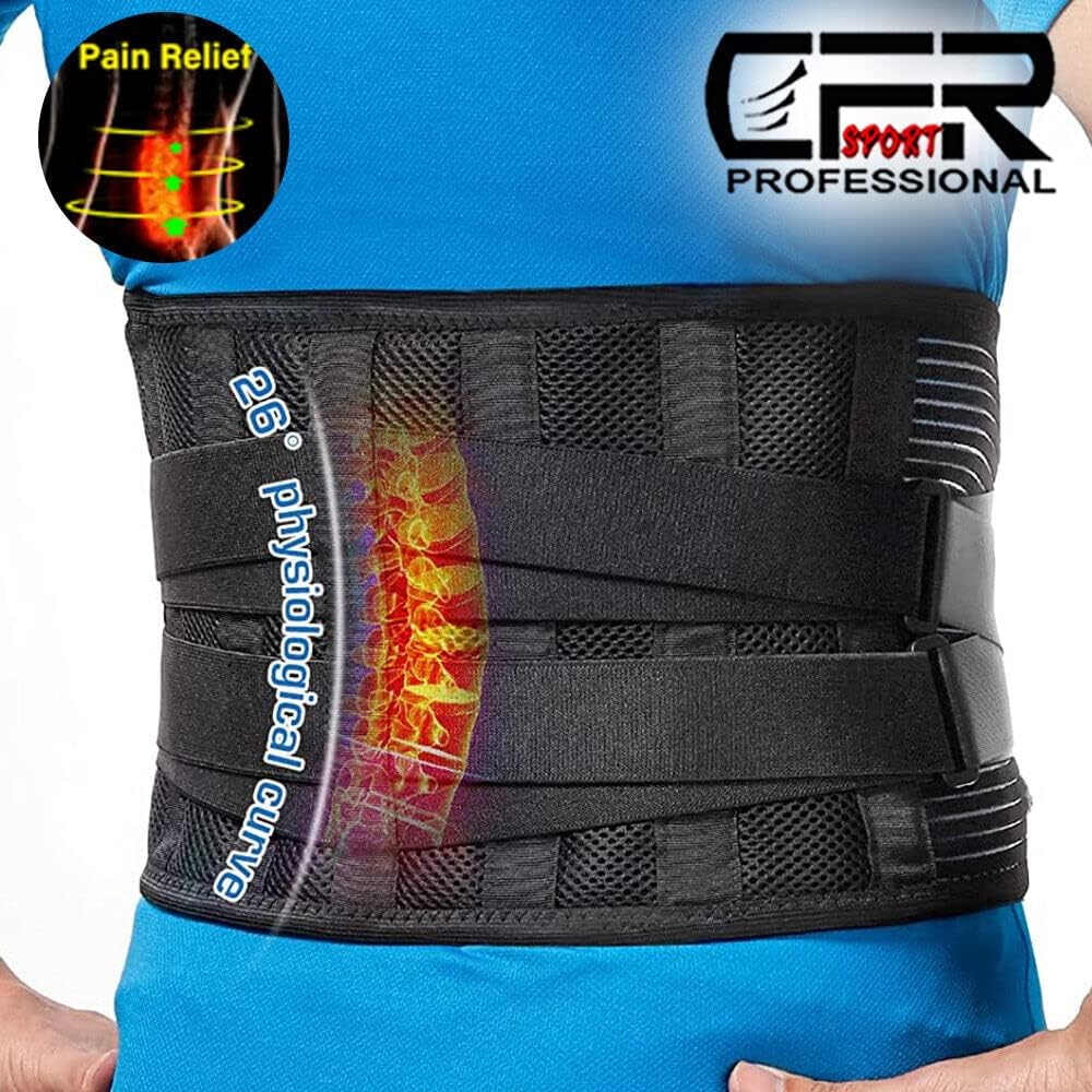 Back Support Lumbar Fixer Pain Relief Lumbar Support Belt Sciatica Men Women (L)