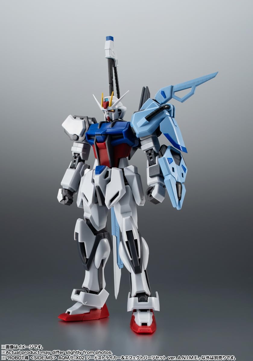 TAMASHII NATIONS Robot Spirits Mobile Suit Gundam SEED AQM/E-X02 Sword Striker & Effect Parts Set Version A.N.I.M.E. Approx. 6.5 inches (165 mm), ABS & PVC Pre-painted Action Figure