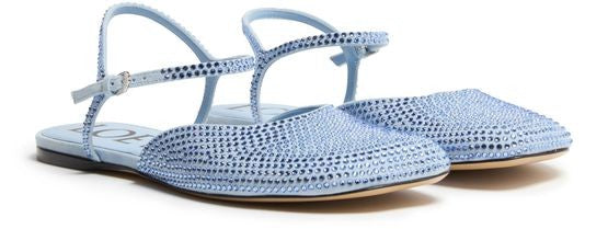 LOEWE Toy ankle strap ballerinas in suede and strass - Image 3
