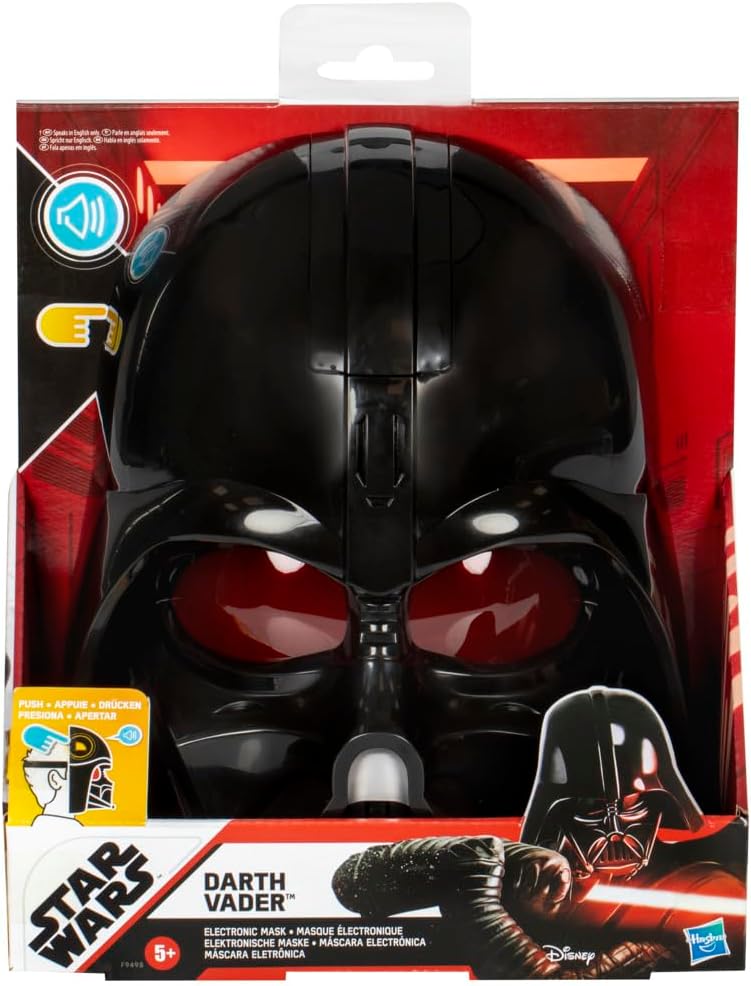 STAR WARS Darth Vader - Máscara electrónica con frases y efectos de sonido, disfraz para niños, juguetes para niños y niñas de 5 años (exclusivo de Amazon)
