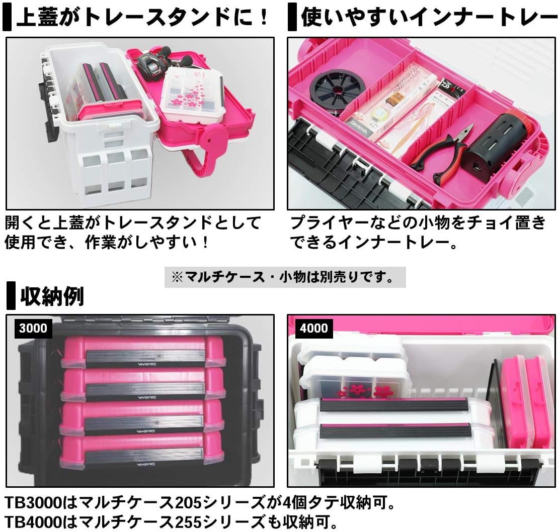 DAIWA Tackle Box, TB3000, 4000, 5000, 7000, 9000, Black/Red, Black/Green