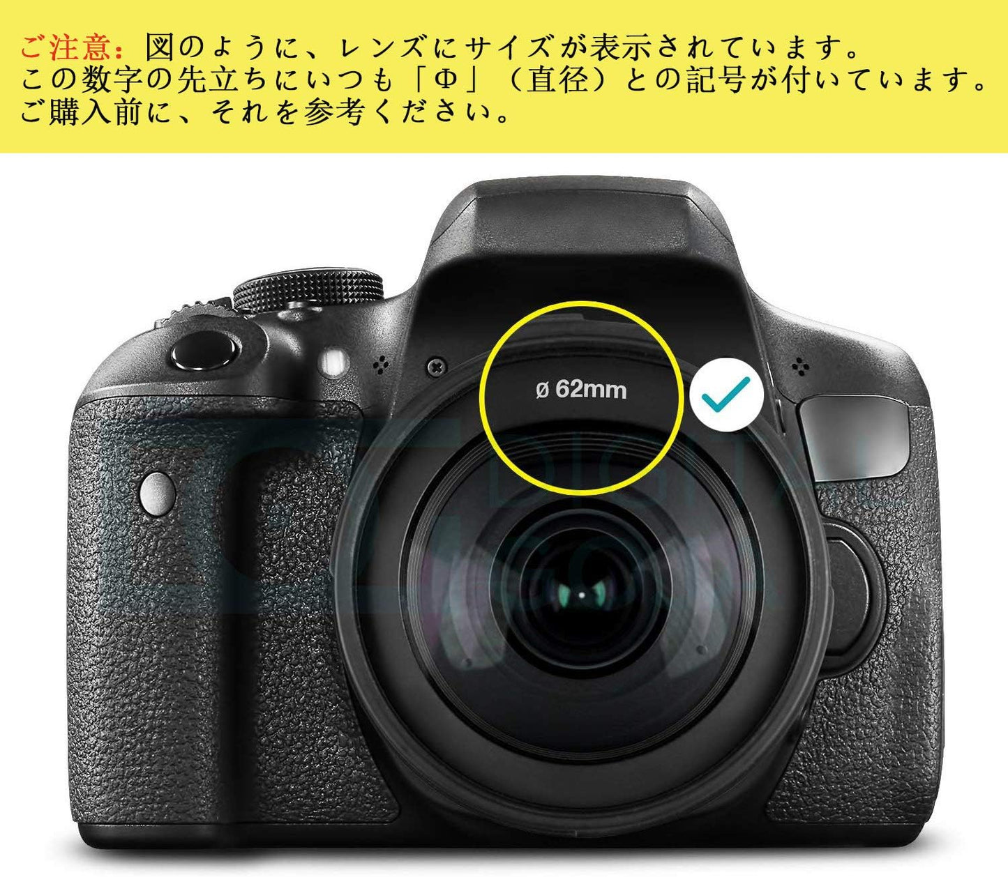 2.4 inches (62 mm) Lens Cap, Set of 3, Inner Type One-Touch Lens Cap, 2.4 inches (62 mm), Includes Drop Prevention Hook, Lens Protect Cap (2.4 inches (62 mm)