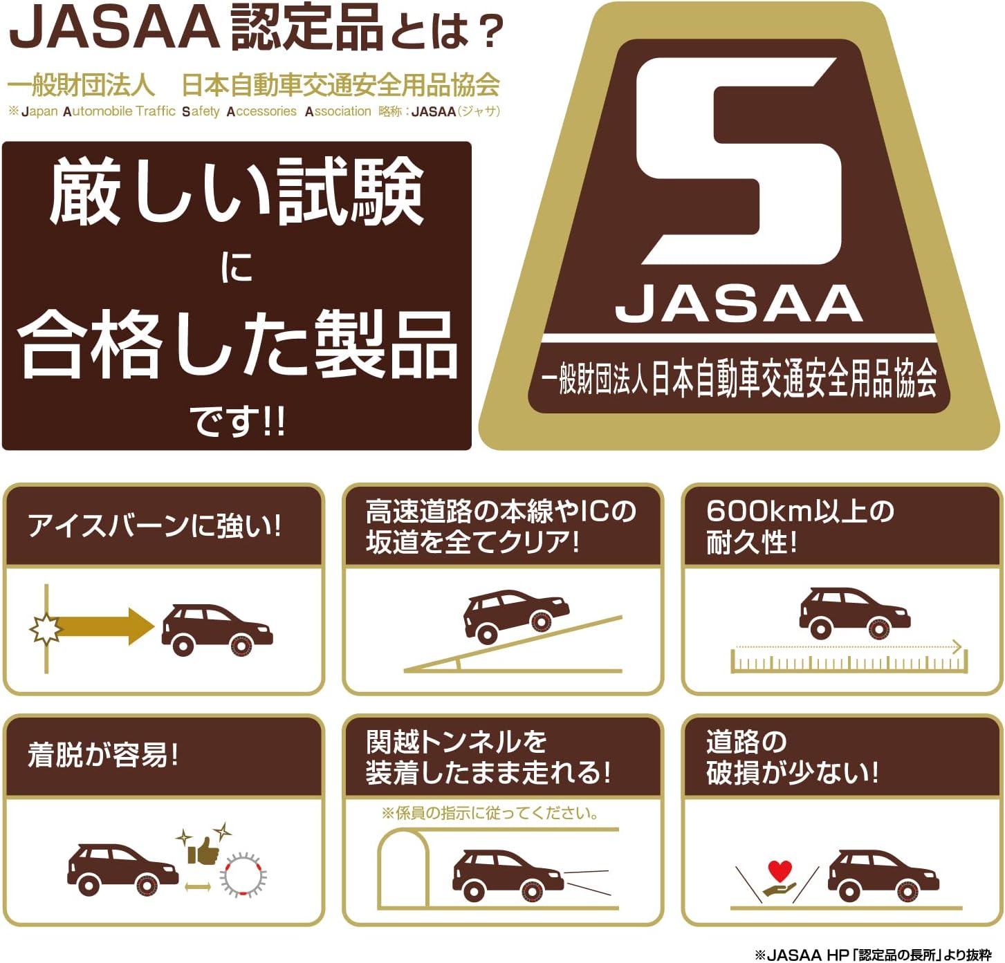 CARMATE QE16L Authentic Biathlon Quick Easy Non-Metal Tire Chains, Japan-Made, Easy Install, JASSA Certified, For Tire sizes: 225/55R18, 225/65R17