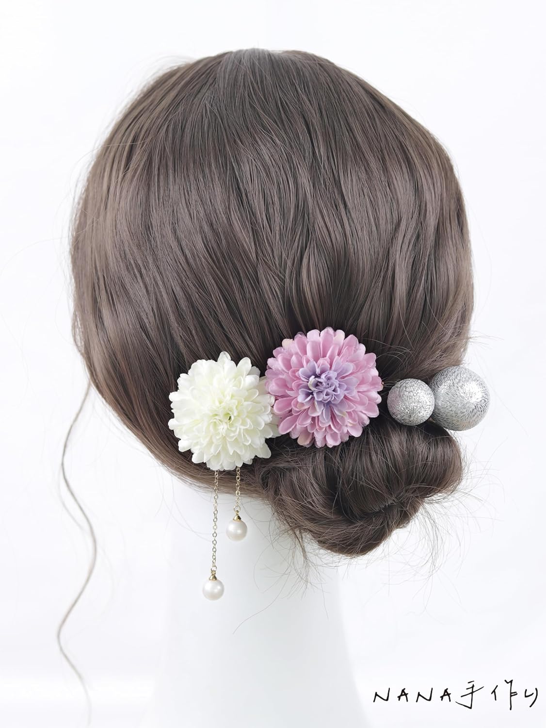 NANA Handmade Hair Ornament, Ping Pong Mu, Japanese Ball, Cute, Coming of Age Ceremony, Shichi-Go-San Fireworks Festival, Yukata, Graduation Ceremony, School Entrance Ceremony, Summer Festival