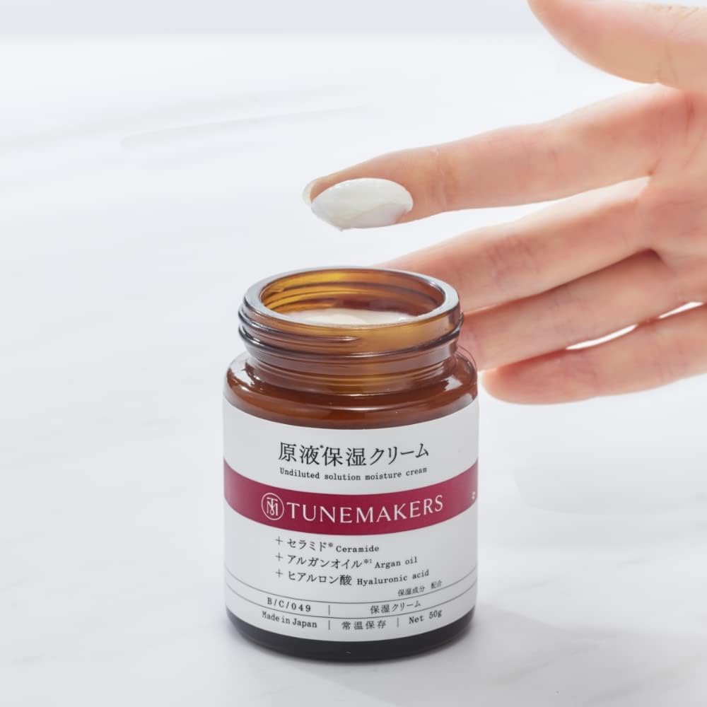 TUNEMAKERS 1.8 oz (50 g) Facial Moisturizing Cream, 1.8 oz (50 g), Ceramide Cream, Argan Oil, Hyaluronic Acid, Dry Skin, Sensitive Skin