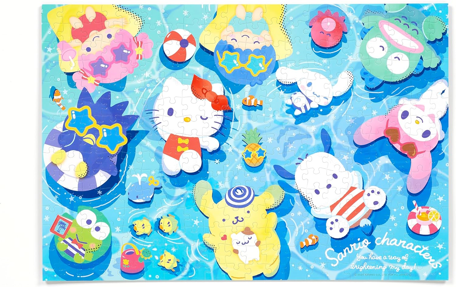 Beverly Sanrio Characters Summer Floating 300-Piece Jigsaw Puzzle (Made in Japan) 300-069