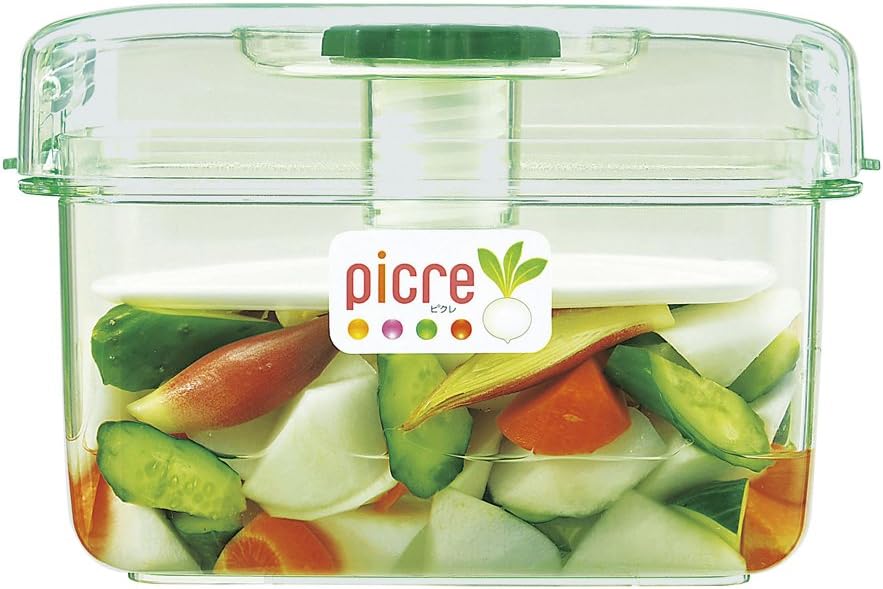 Shinki Gosei Tonbo Food Storage Container, Pickle Container 1.07 gal (3.1 L), Easy to Use, Transparent Contents, Skeleton Green, Picre K30, W 9.4 x D 6.1 x H 6.3 inches (24 x 15.5 x 16 cm), Made in