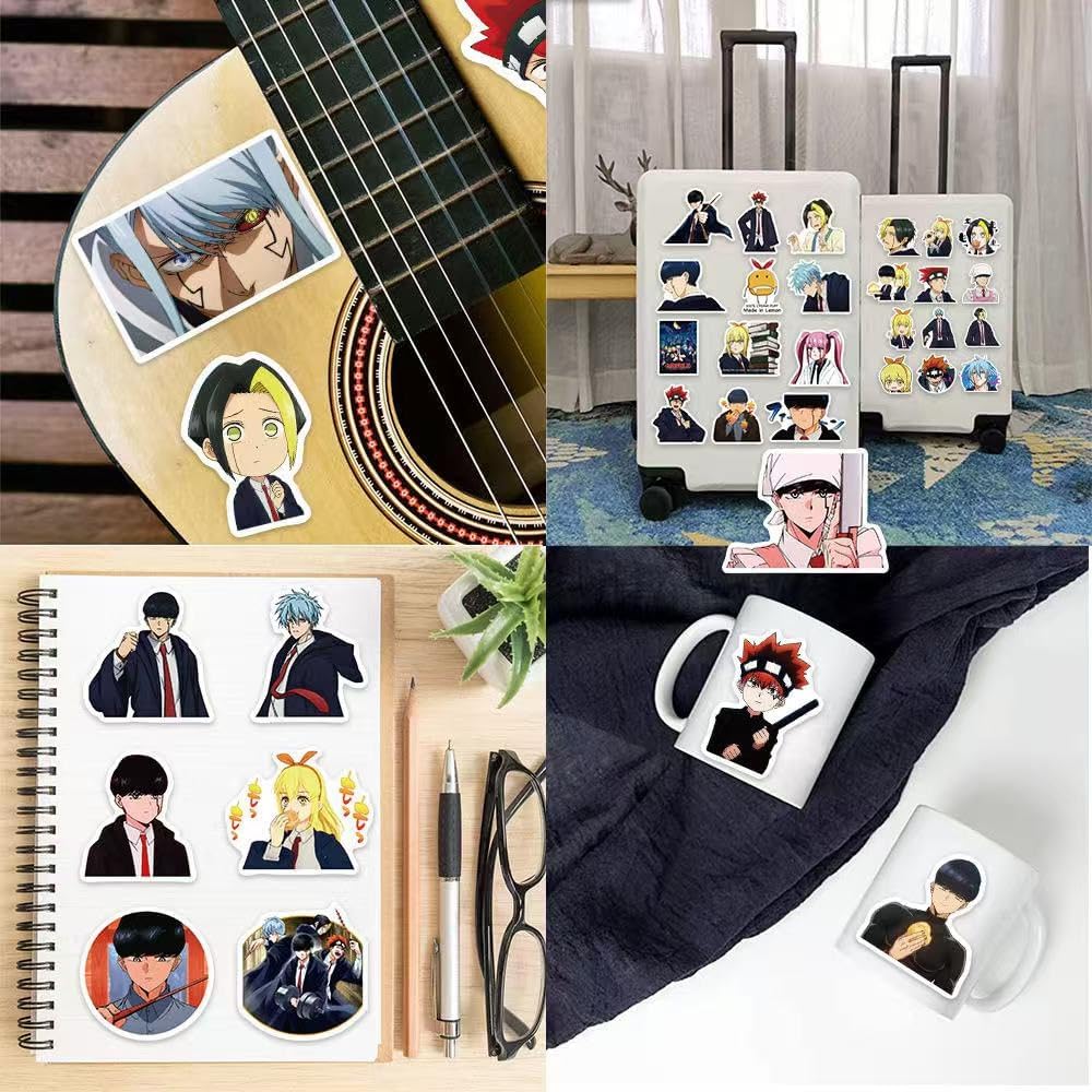 For Mushle Stickers, Set of 50, Cute Anime for Mushle Stickers, Suitcase Stickers, Stationery Stickers, Waterproof Decals, Cute, Stylish, Manga, DIY Stickers, Popular, Anime, Moe Goods, Gift