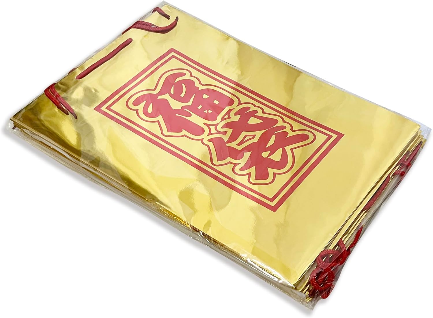 Lucky Bag Gold Pack of 10 Sheets (W 13.0 x D 4.7 x H 18.1 inches (330 x 120 x 460 mm) Bags, Handbag, Paper Bags, Gold Half-season Clearance Sale, Large, Round String, First Sale, New Year, Lucky Bag