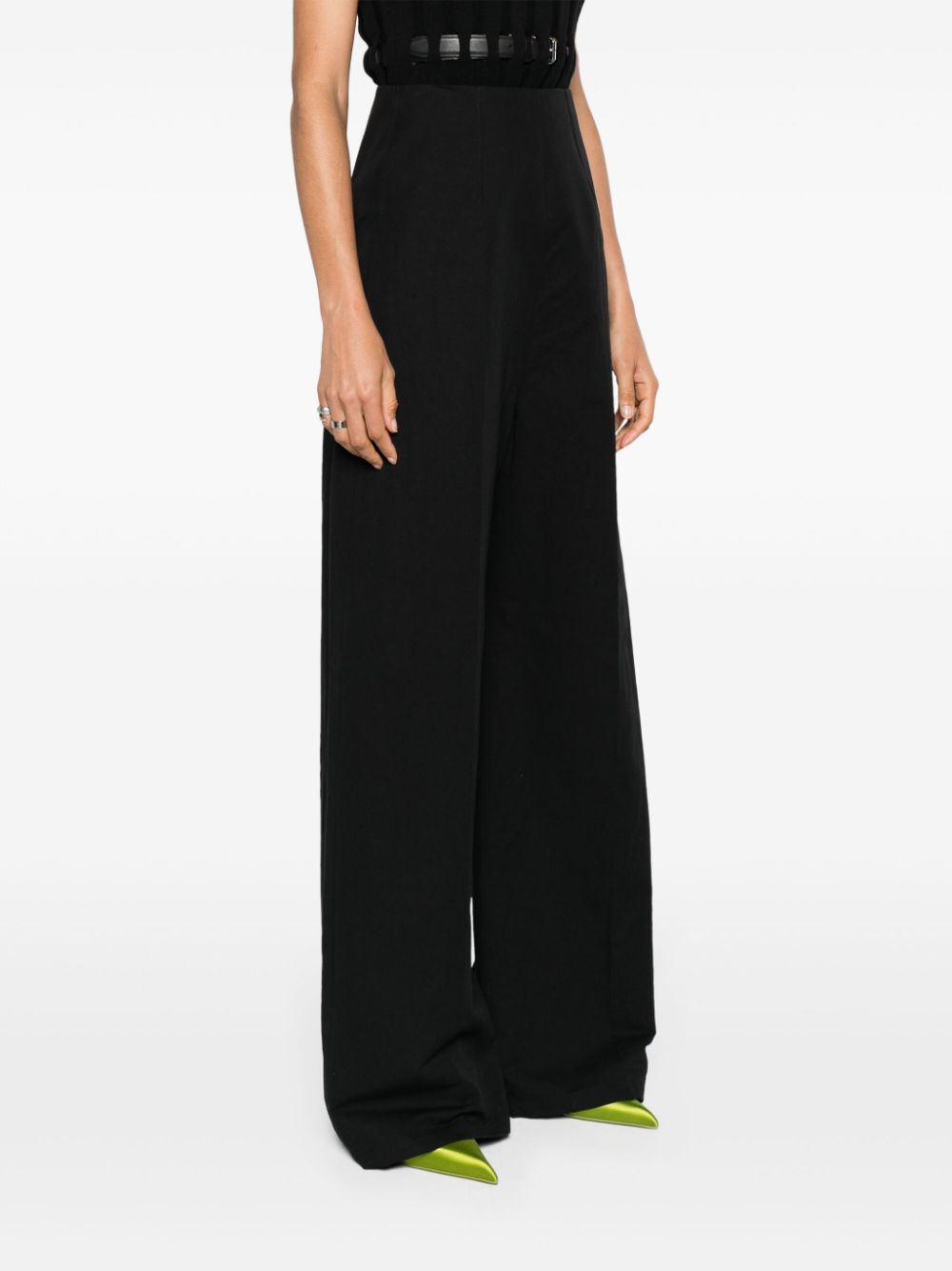 Sportmax SportMaxファッションリネンと綿のブレンドズボン - Image 3