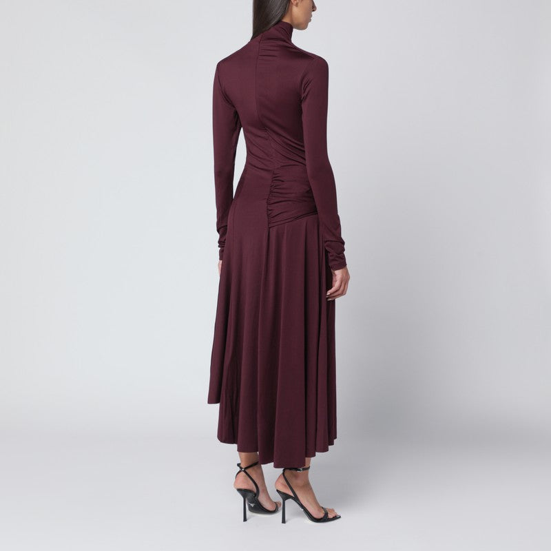 Victoria ボルドーのビクトリアベッカムミディドレスと結び目のあるインターレース - Image 3