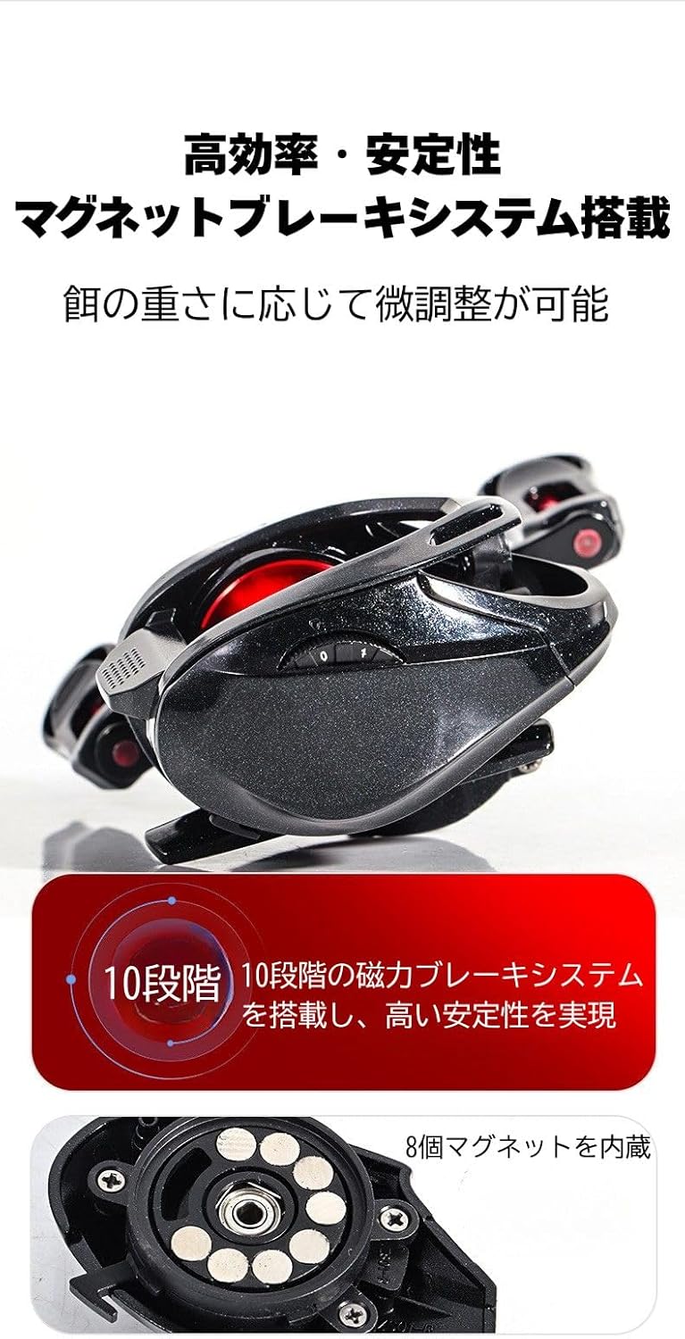 ベイトリール 右ハンドル 左ハンドル フィッシング リール 両軸リール エクストラハイギア（XG） 7.2：1 ベイトキャスティングリール 軽量 釣り 釣り具 釣り用品 [並行輸入品]