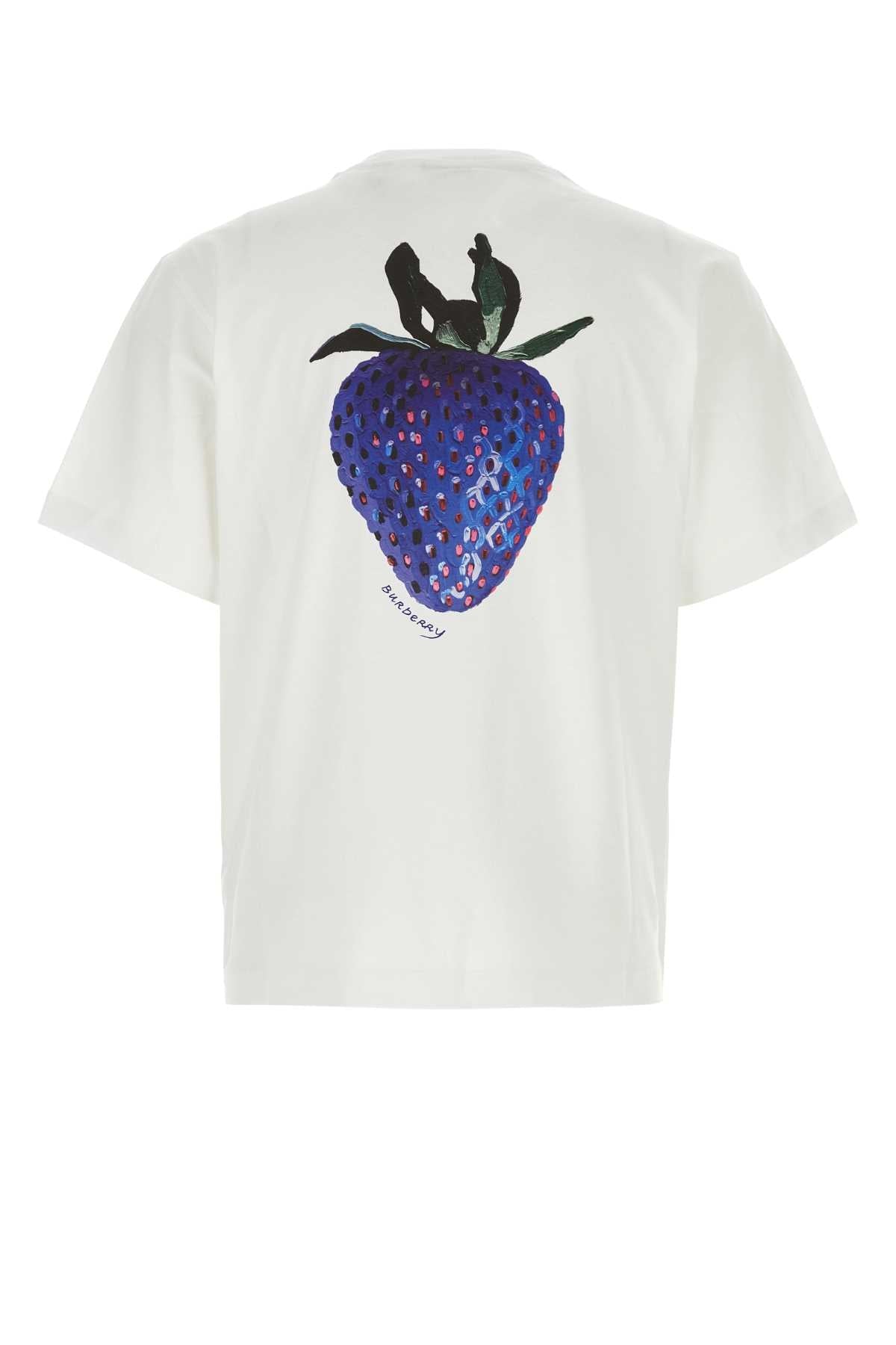 Burberry バーバリーホワイトストレッチコットンTシャツ - Image 3