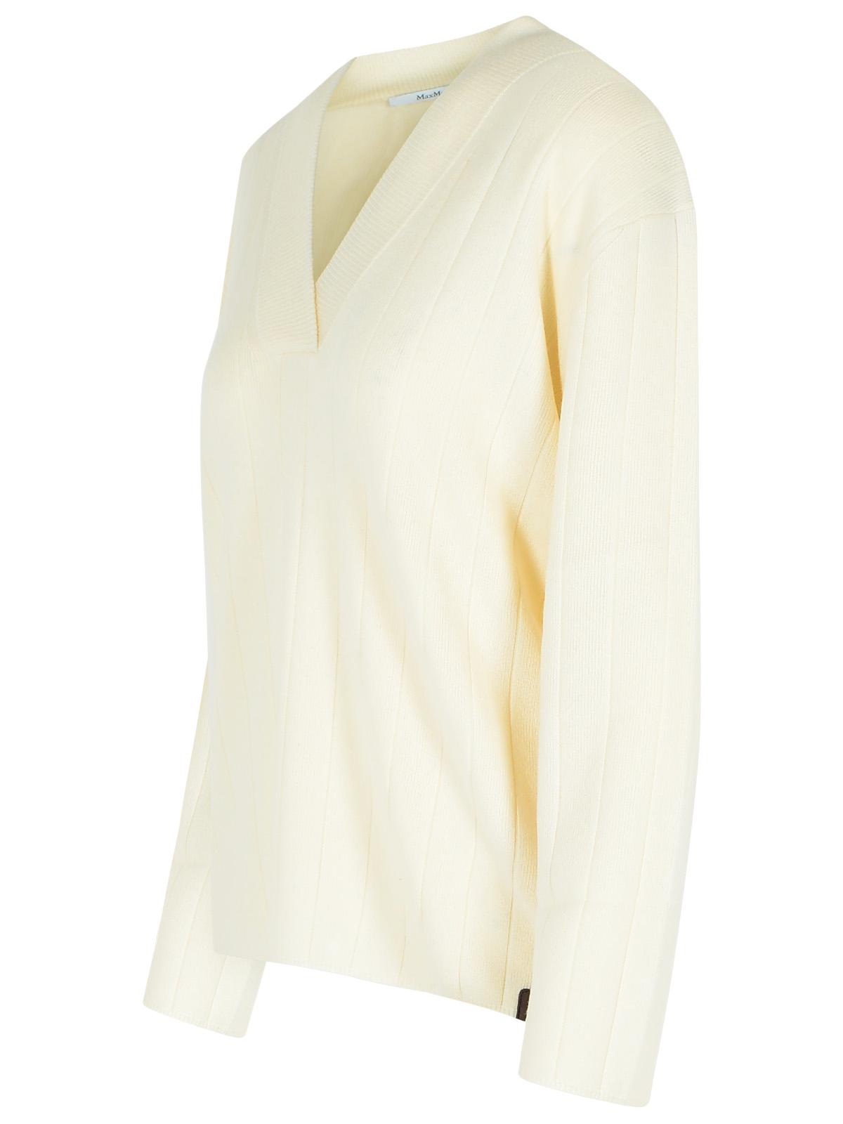 Max Max Mara 'Arten'白いカシミア糸セーター - Image 3