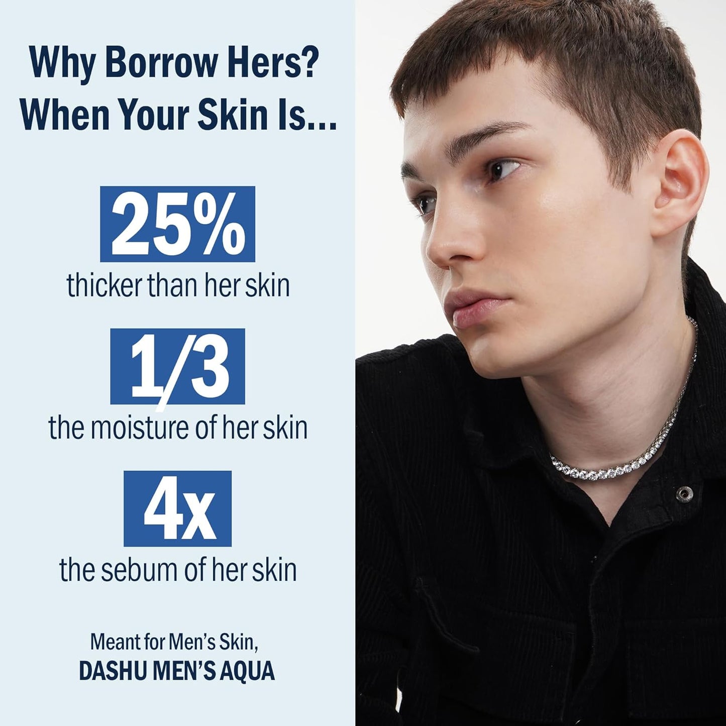 DASHU 5 in 1 Men's All-in-One Cream Aqua Real Moist All-in-One Cream Moisturizing Lotion Serum Dry Skin Normal Skin 5.17 fl oz