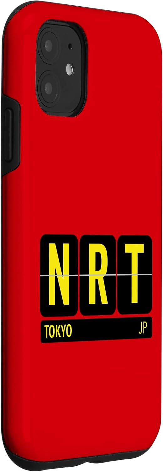 NRT 東京 日本 旅行 お土産 イエロー文字 スマホケース iPhone 11 用