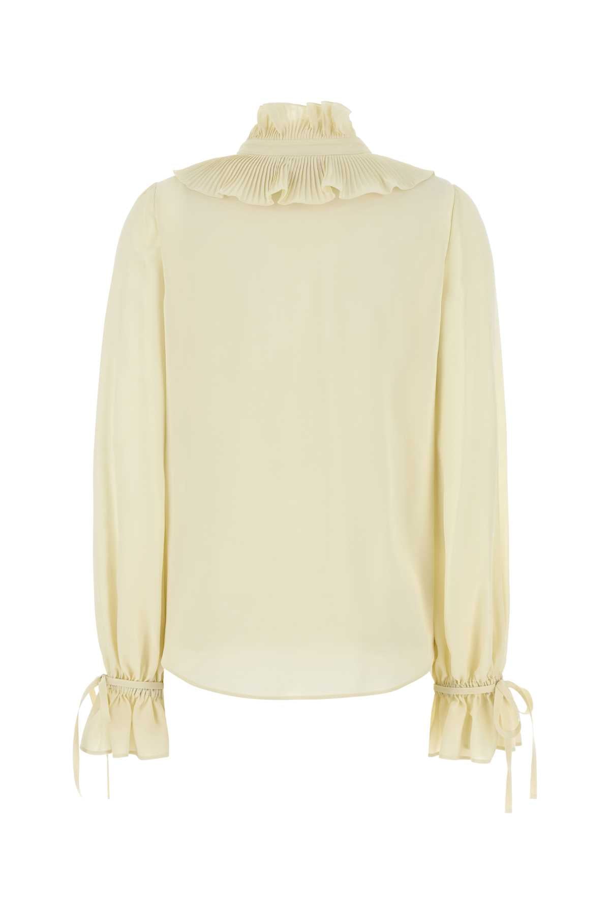 Valentino バレンティーノガラヴァニクリームクレープシャツ - Image 3