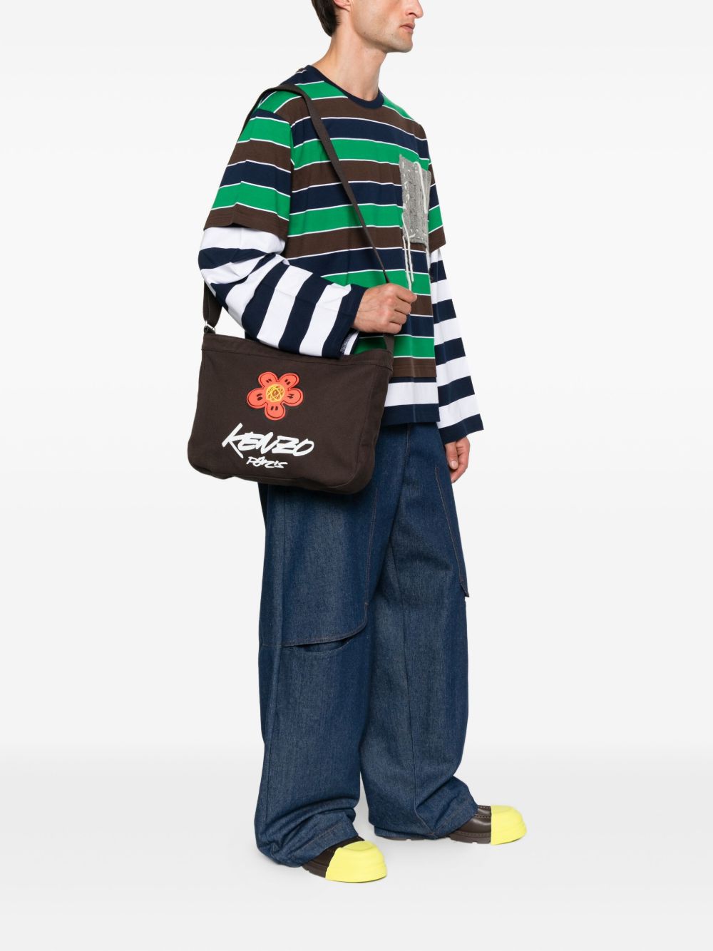 Kenzo Kenzo Futuraロゴコットンクロスボディバッグ - Image 3