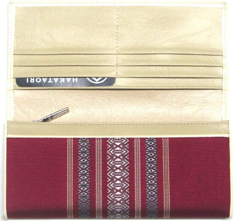 Shiranui Traditional Crafts from Fukuoka Prefecture, Hakata-ori Traditional Handicrafts, Konjo Pattern, Long Wallet, Engine Color