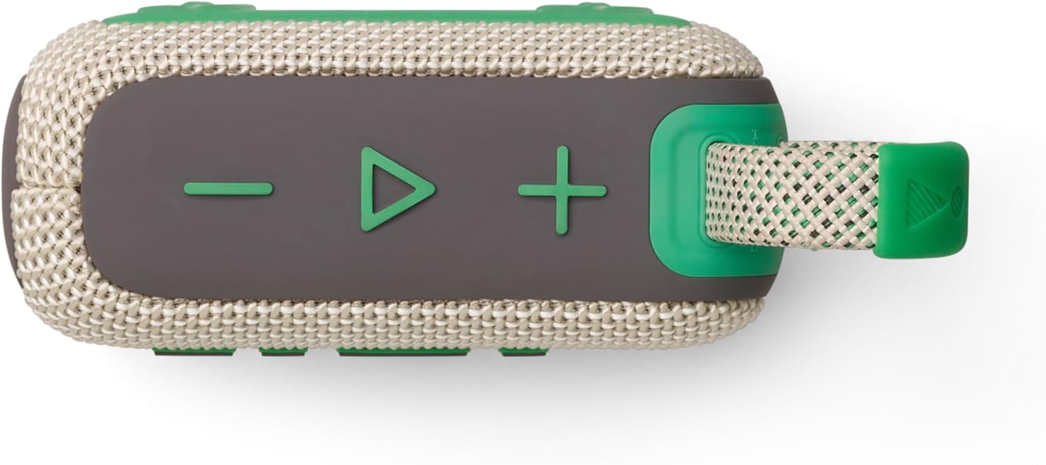 JBL GO 4 Bluetooth Speaker, USB-C Charging, IP67 Dustproof and Waterproof, App Compatible, Passive Radiator, Portable, Wimbledon Green JBLGO4SAND