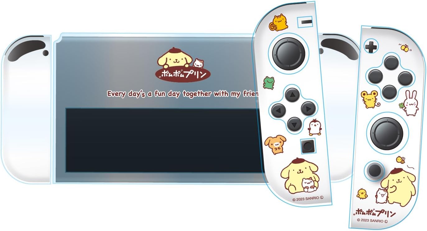 ALG-NSUQPNSC (Allone) Switch OLED Game Separated Clear Case #Unipo Sanrio Characters Pom Pom Pudding, 9.6 x 0.8 x 4.1 inches (24.5 x 2 x 10.5 cm), Can be charged with the case with the game, High