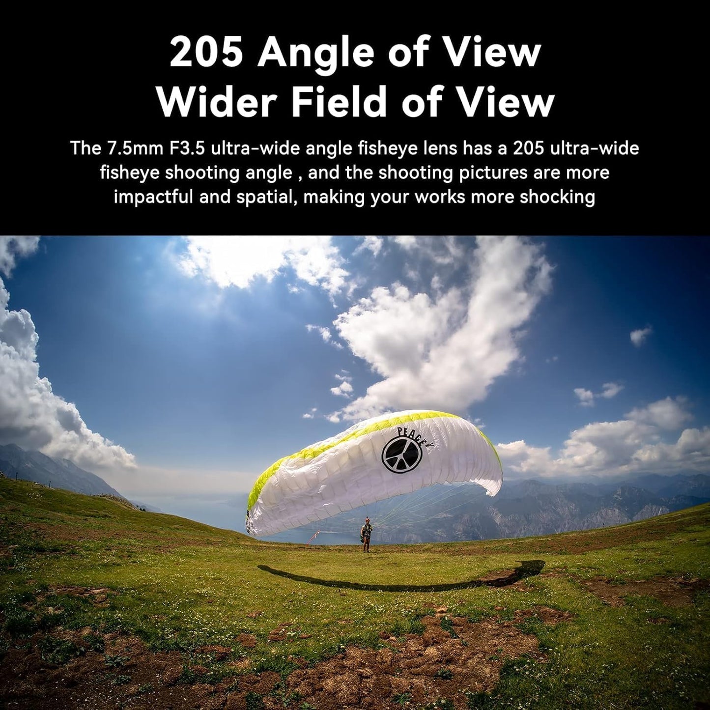 7artisans MF 7.5mm F3.5 APS-C 205° Super Wide Angle Manual Fisheye Lens for Canon EF DSLR Lens 80D 200D Black