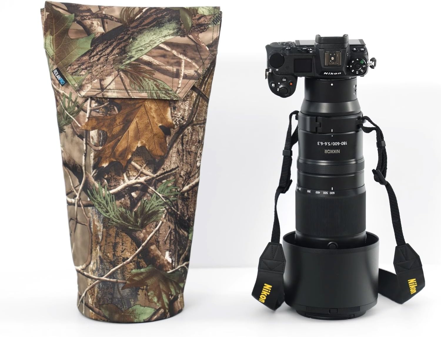 Rolanpro Camera Lens Protective Pouch for Nikon Z180-600, Nikon Z 600mm f6.3, Canon RF 200-800, Sony 200-600, Sigma 150-600mm Lens Pouch Bag Carrying Case, #5 Jungle Camo, Lenspouch