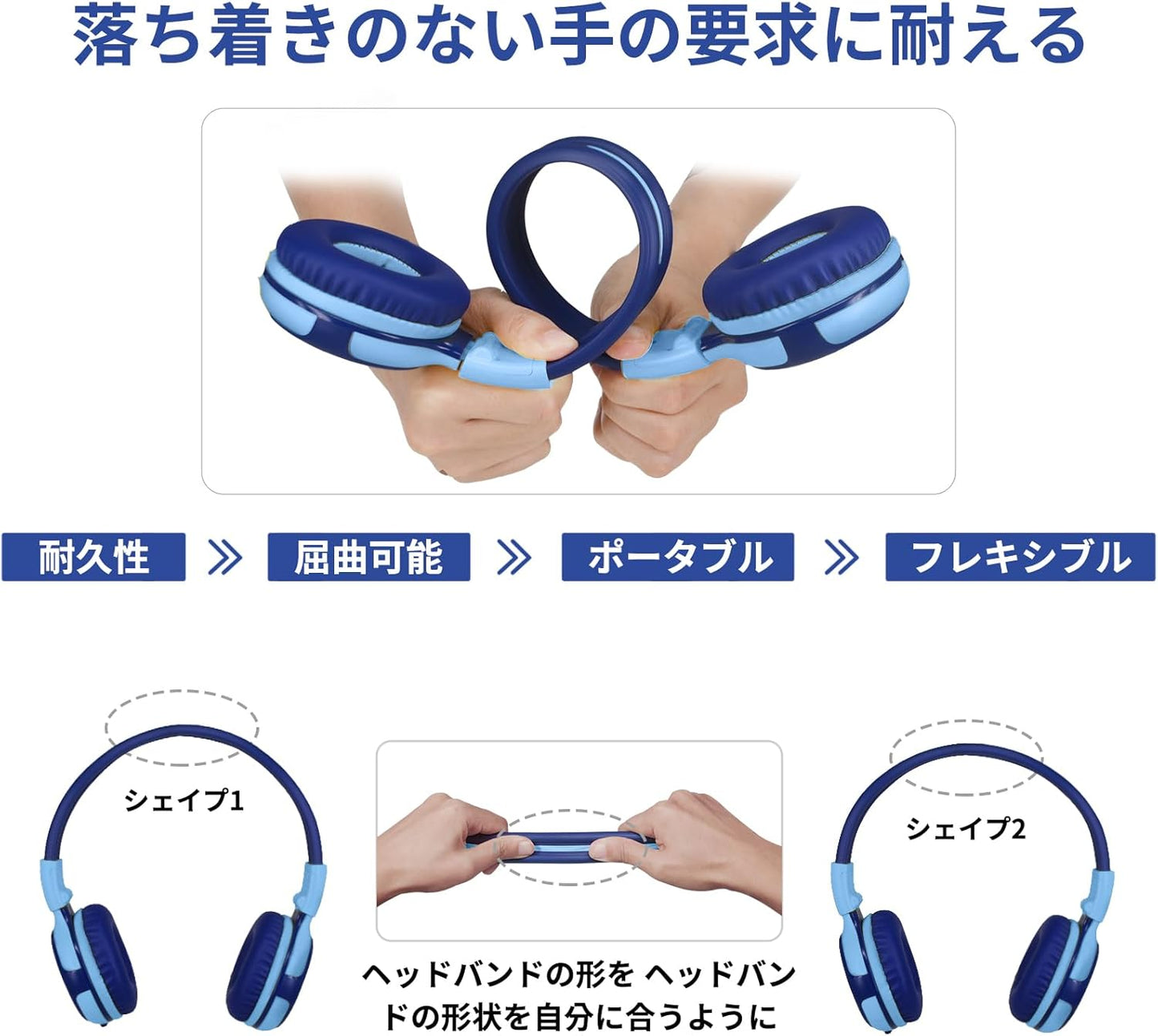 SIMOLIO Kids Headphones Wired Headphones with Microphone 94db Volume Limit Hearing Protection Voice Chat Fortnite 3.5mm Cord for School/Travel Blue 902B