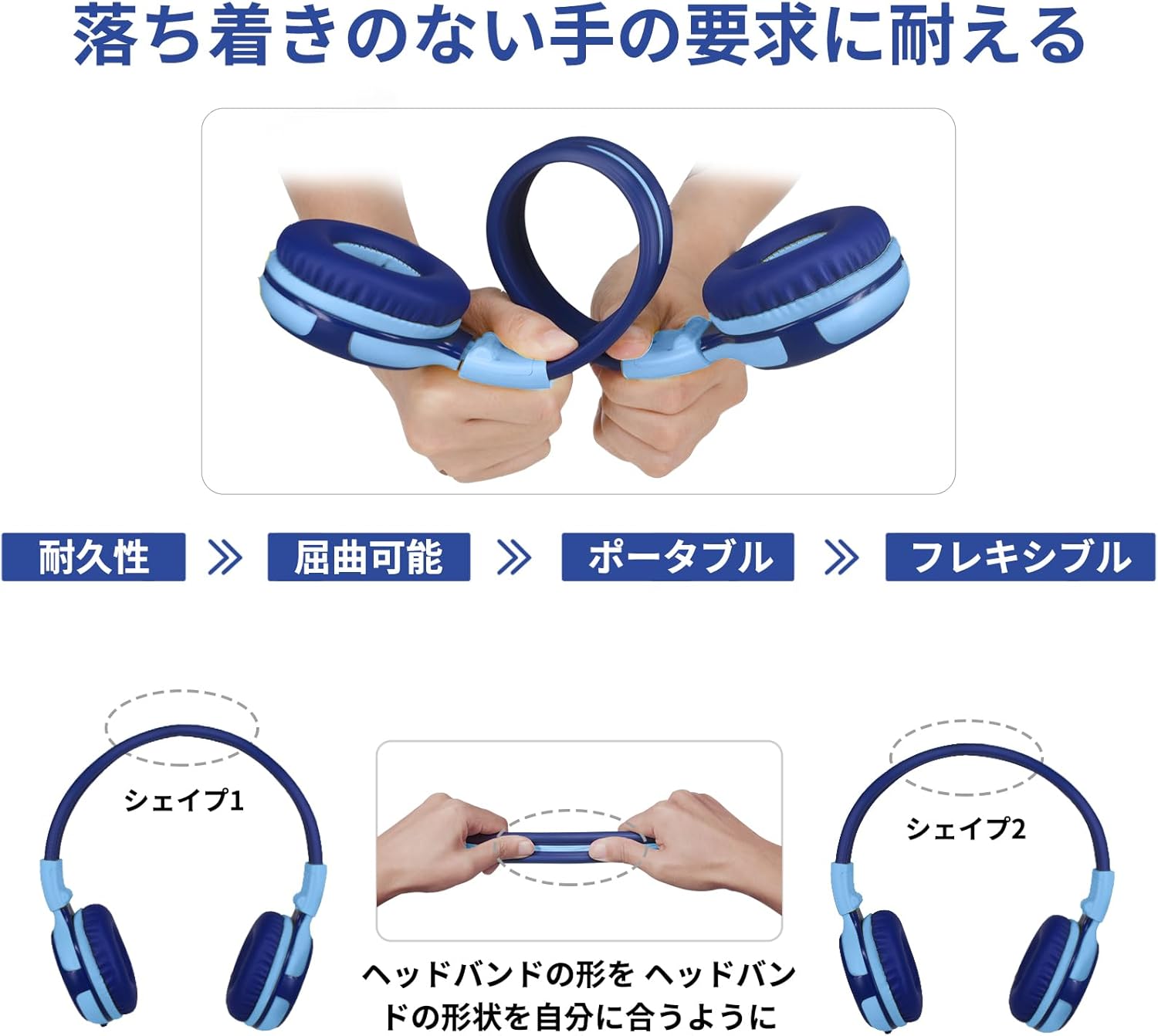 SIMOLIO Kids Headphones Wired Headphones with Microphone 94db Volume Limit Hearing Protection Voice Chat Fortnite 3.5mm Cord for School/Travel Blue 902B