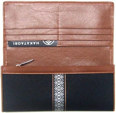 Fukuoka Prefecture Traditional Crafts Hakata Weave Hakata-ori Single Doku Long Wallet, Black