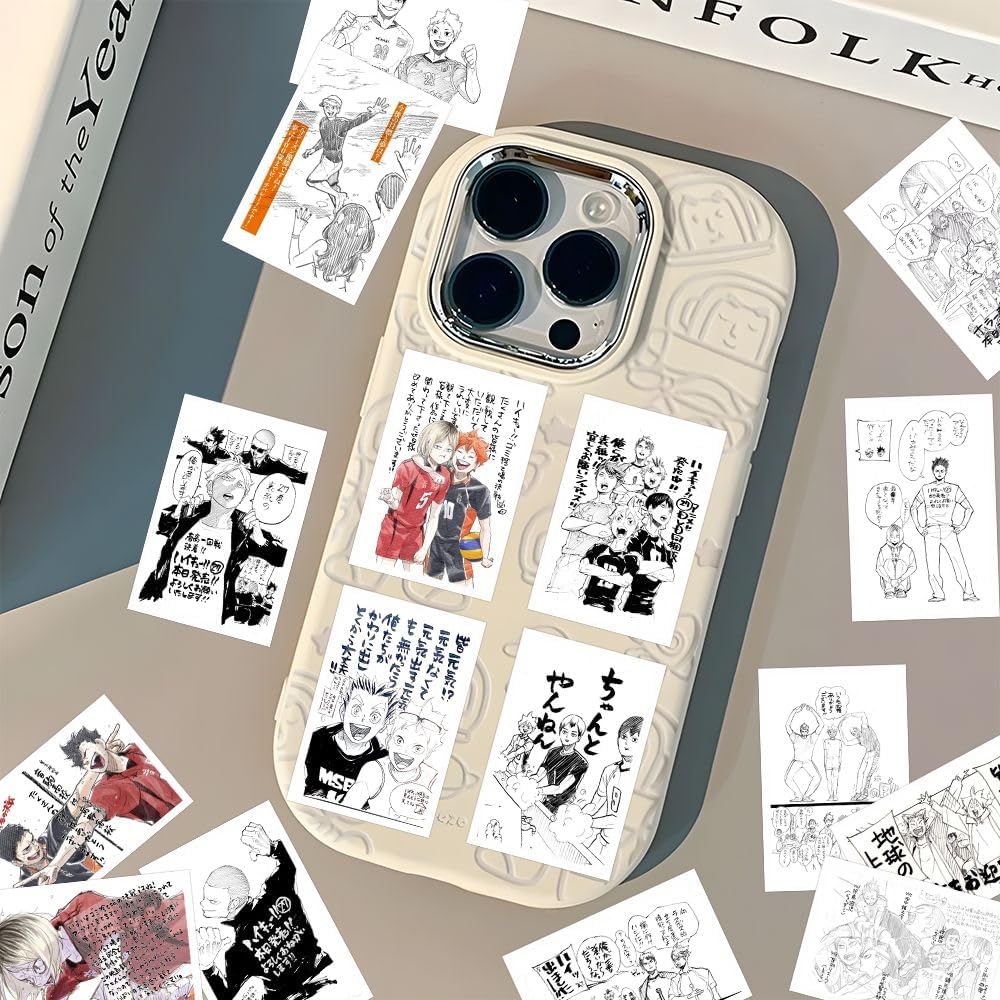 Haikyu Sticker Set of 108 | Kageyama, Hinata, Oikawa, and Wooden Rabbit Characters | Anime Manga Manuscript Style | Student Gift | For Laptops, Smartphones, Suitcases | Fashionable Designs