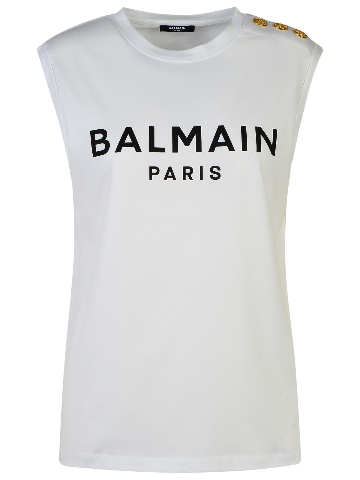 Balmain バルメインホワイトコットンタンクトップ - Image 3