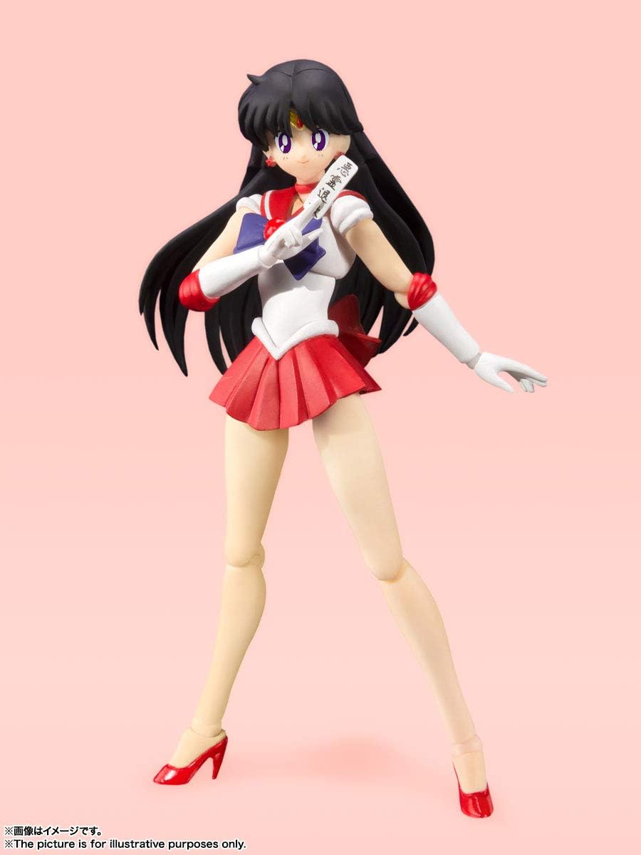 S.H. Figuarts Sailor Moon Sailor Mars Animation Color Edition (Resale Version), Approx. 5.5 inches (140 mm), PVC & ABS Pre-painted Action Figure