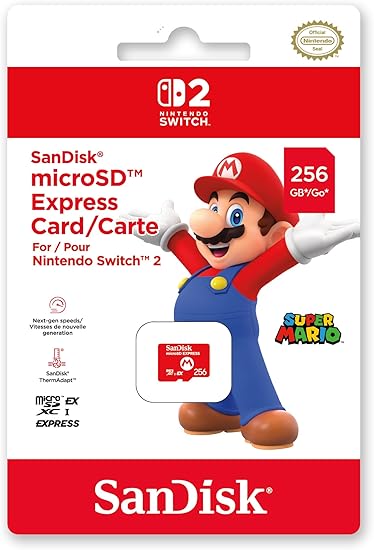 【任天堂ライセンス商品】SanDisk microSD Express Card 256GB for Nintendo Switch 2（サンディスク マイクロSDエクスプレスカード 256GB）