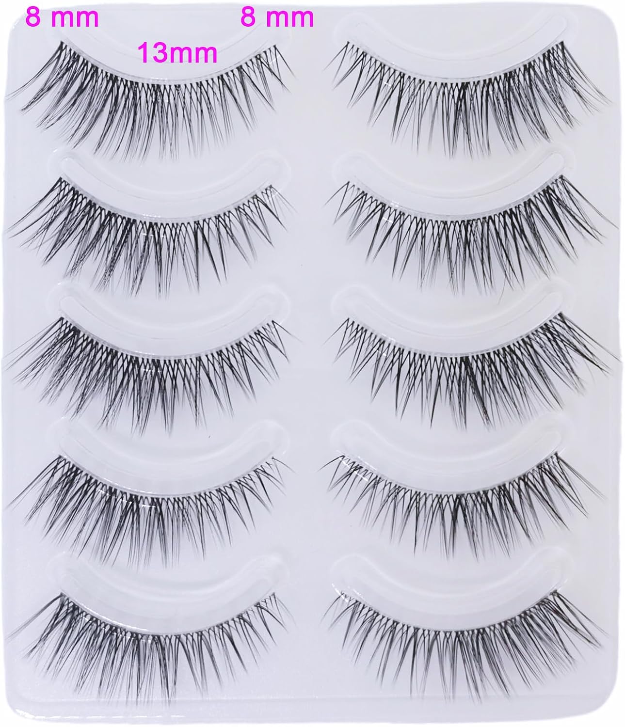 8D23 False Eyelashes, Transparent Axis Handmade False Eyelashes, Popular with Ultra Thin Soft Axis, Handmade, Actress Eyelashes