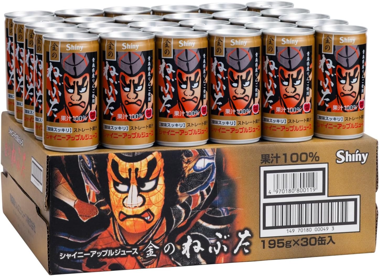 Shiny Gold Nebuta Ringo Juice 195g x 30 Bottles