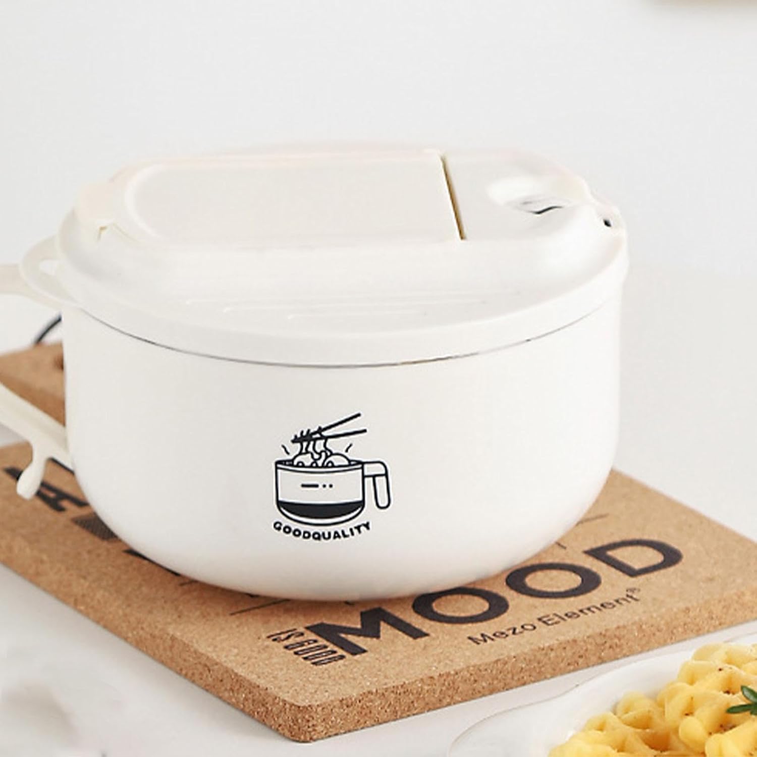 Ramen Bowl, Noodle Bowl, Ramen Bowl with Lid, Large Bowl, Udon Bowl, Double Layered Ramen Bowl, Microwave Safe, Soup, Stainless Steel, Instant Noodle Bowl, Steamed Egg Bowl, Cooker, Cooker, Cooking